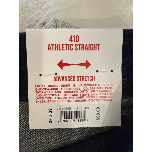 Lucky Brand Men's 410 Athletic Straight Advanced Stretch 36x32 NWT - Picture 9 of 9